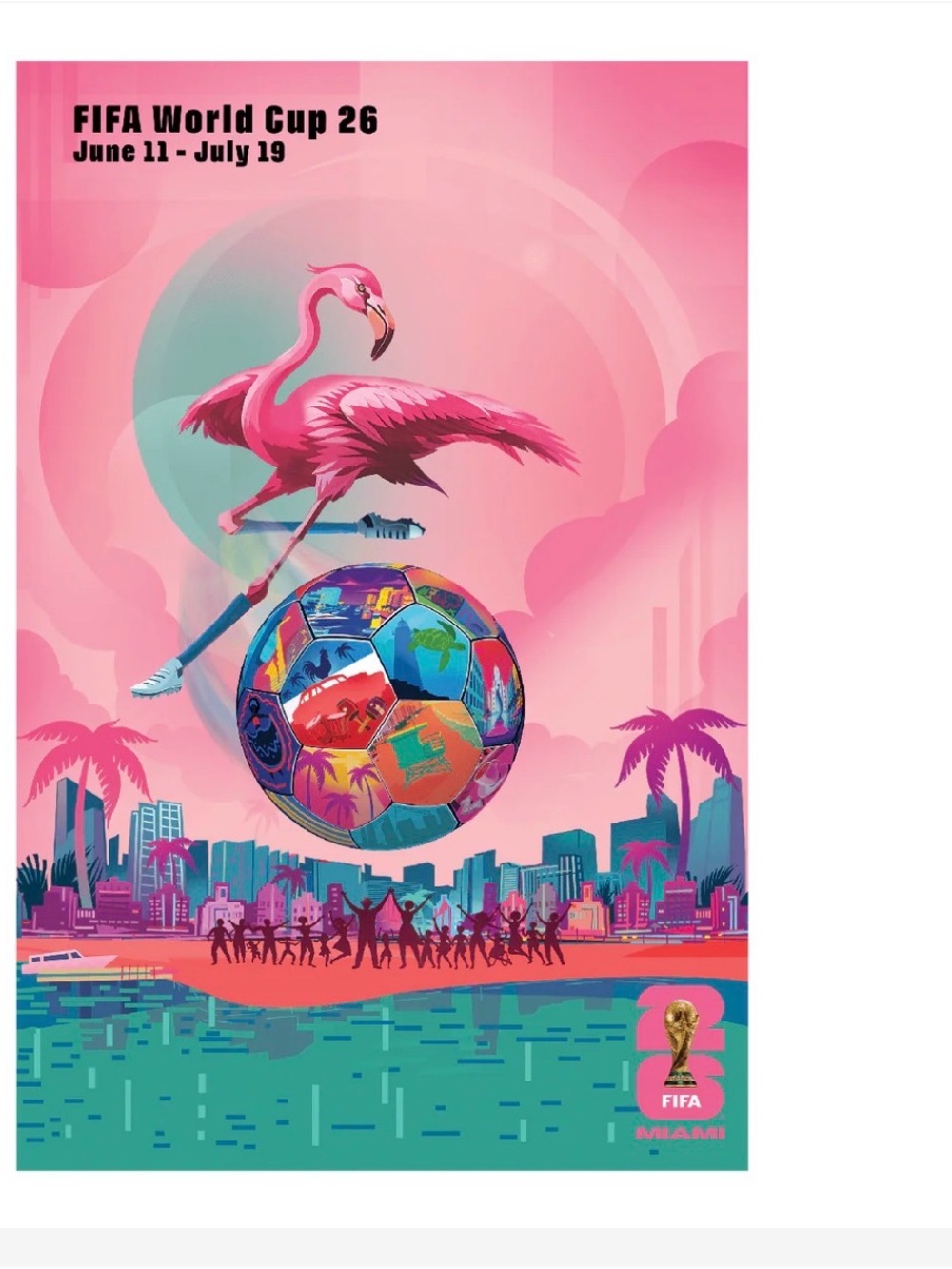 Pink Flamingo World Cup 26 Poster
